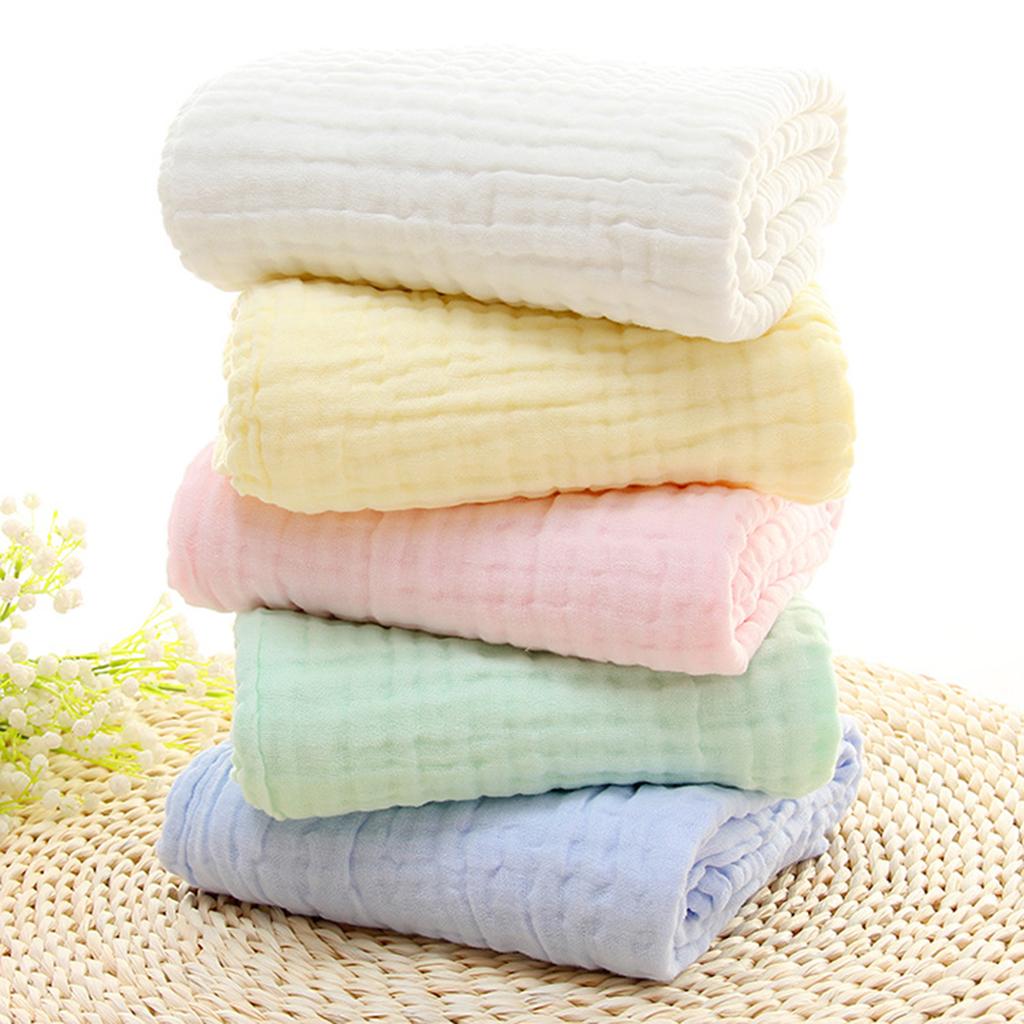 Soft Baby Infant Newborn Cotton Gauze Bath Towel Bathing Cloth Yellow