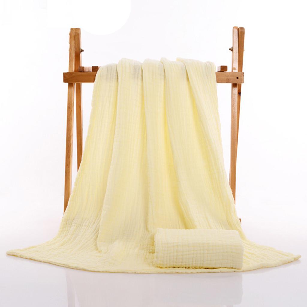 Soft Baby Infant Newborn Cotton Gauze Bath Towel Bathing Cloth Yellow