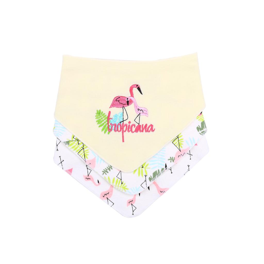 Baby Feeding Head Scarf Towel Bib Bandana Saliva Triangle Dribble Flamingo