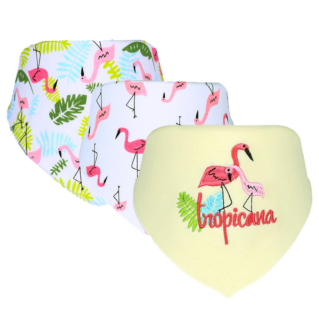 Baby Feeding Head Scarf Towel Bib Bandana Saliva Triangle Dribble Flamingo