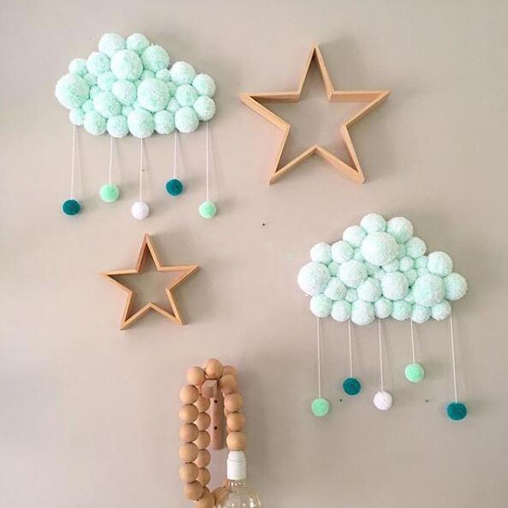 Baby Kids Room Nursery Home Cloud Raindrop Wall Mural Decor White