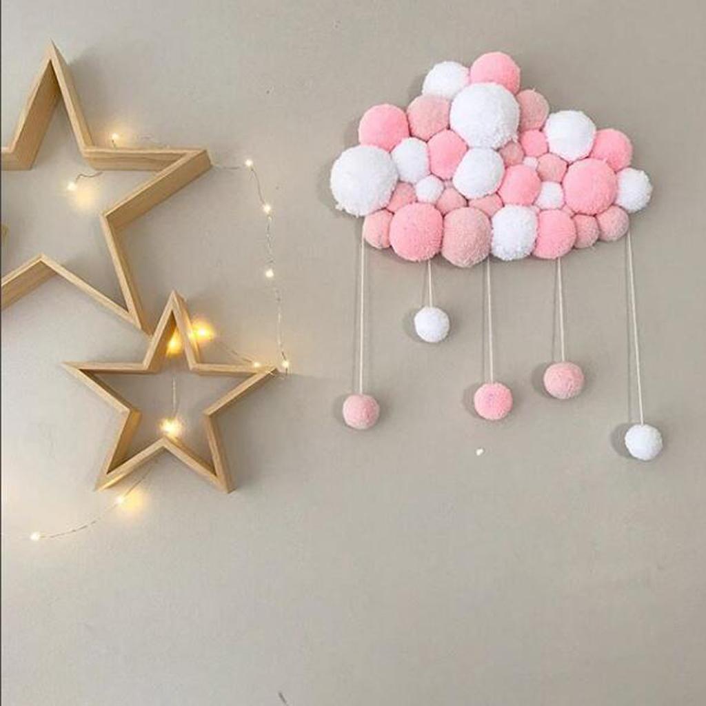 Baby Kids Room Nursery Home Cloud Raindrop Wall Mural Decor White