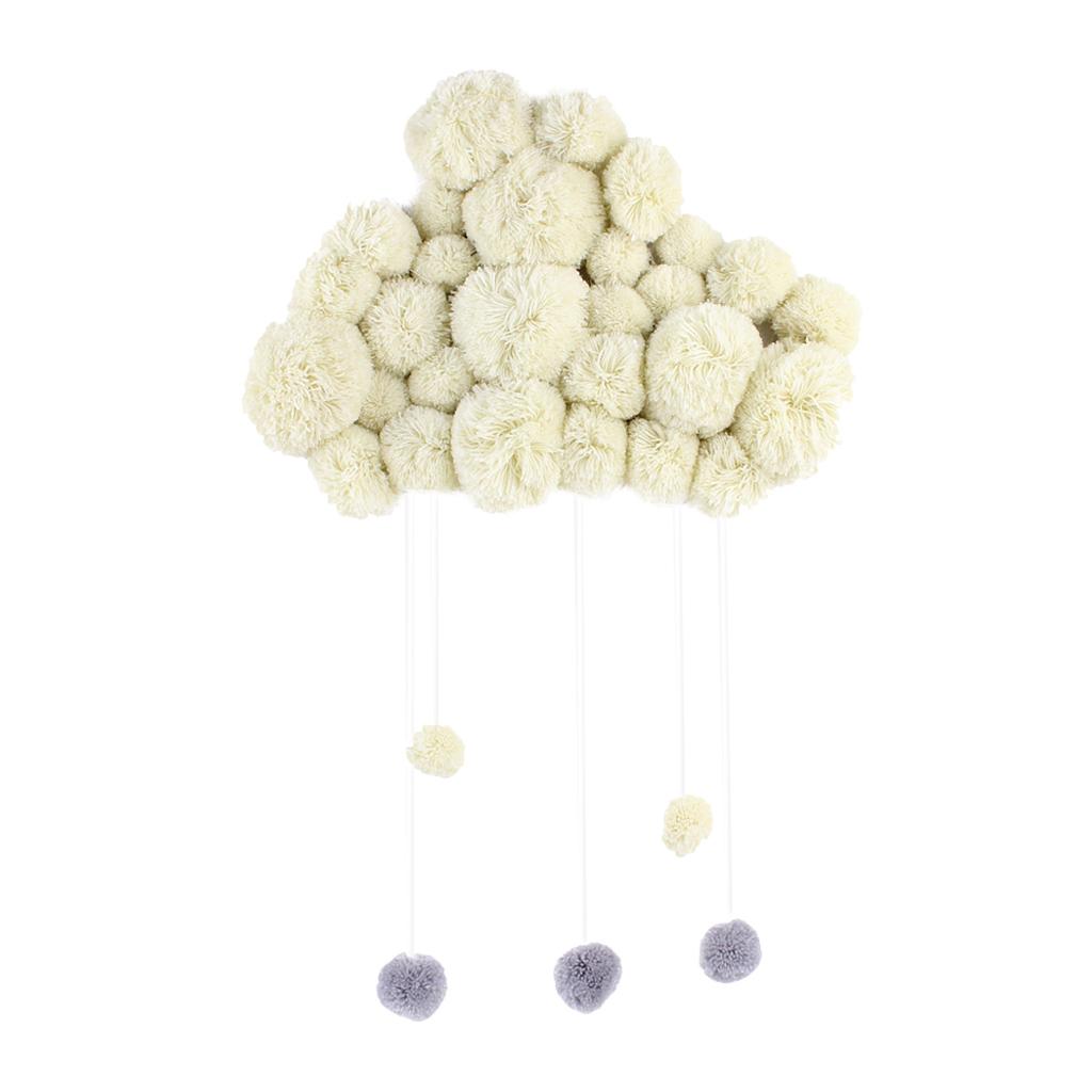 Baby Kids Room Nursery Home Cloud Raindrop Wall Mural Decor Beige