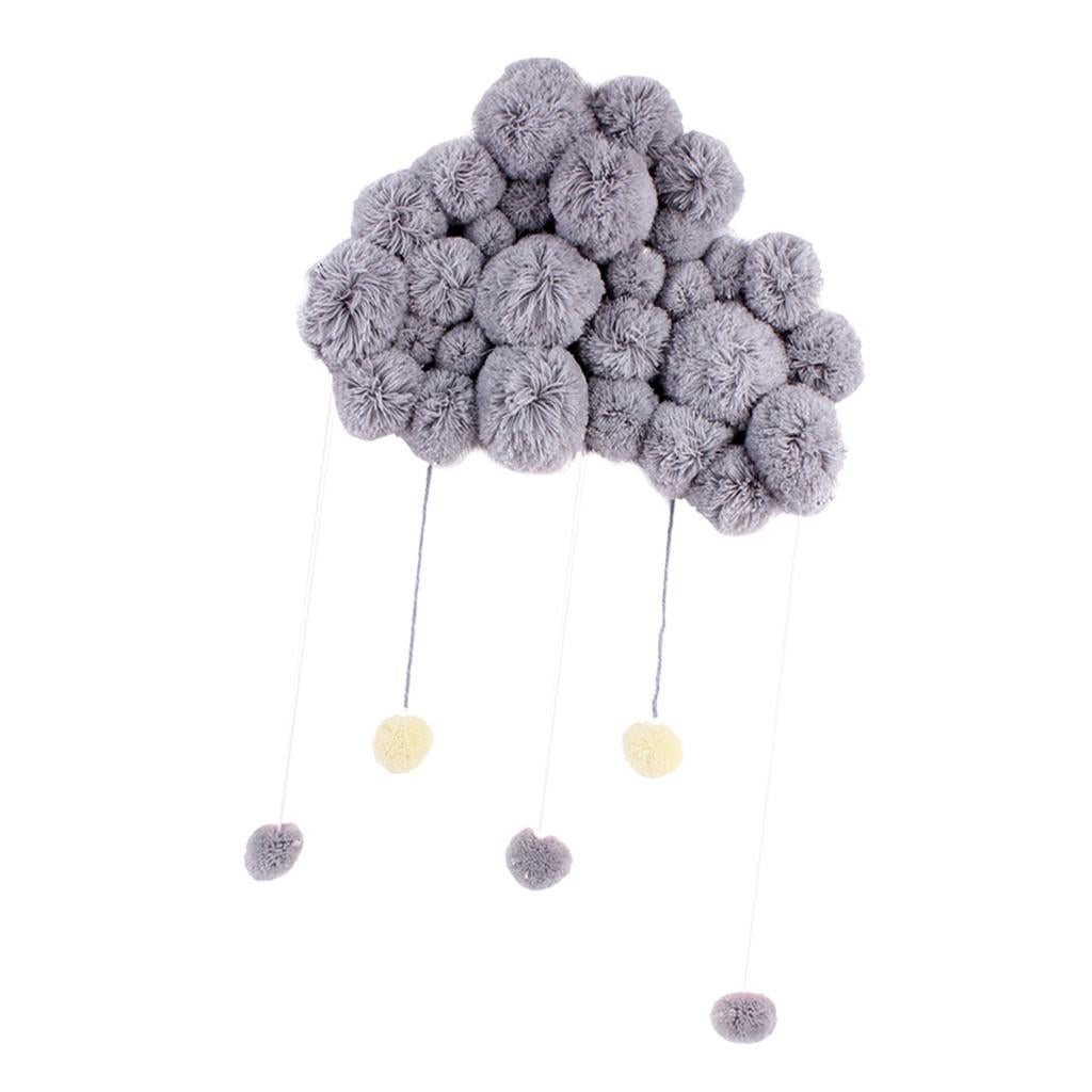 Baby Kids Room Nursery Home Cloud Raindrop Wall Mural Decor Gray