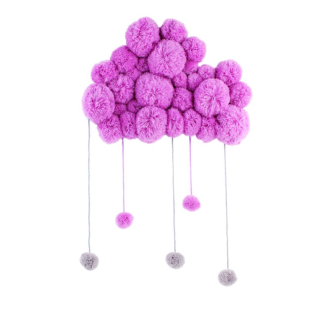 Baby Kids Room Nursery Home Cloud Raindrop Wall Mural Decor Purple