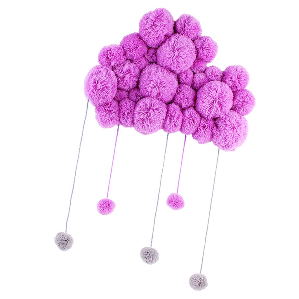Baby Kids Room Nursery Home Cloud Raindrop Wall Mural Decor Purple