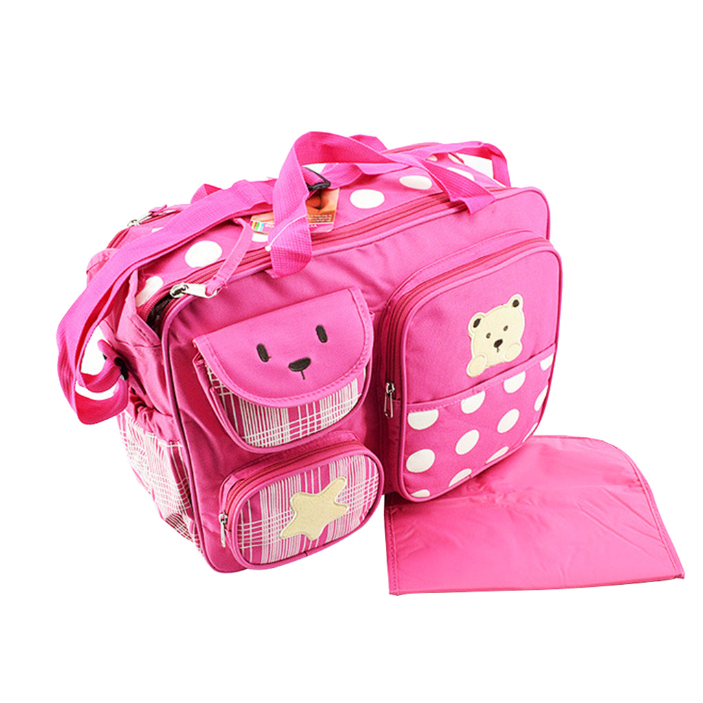 Multi Function High Capacity Mummy Bag Pregnant Mother Child Bag Rose red