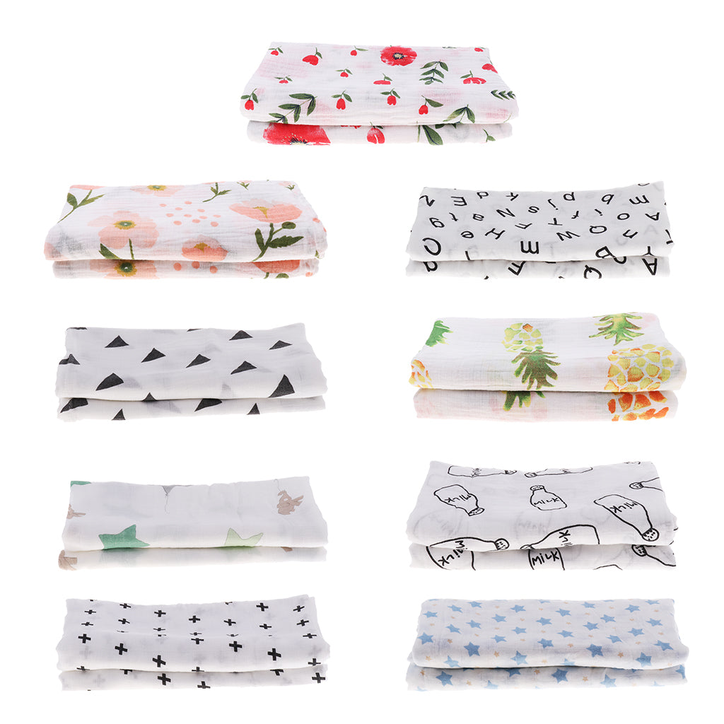Baby Bamboo Fiber Wrap Towel Infant Swaddle Blankets Red cherry blossom