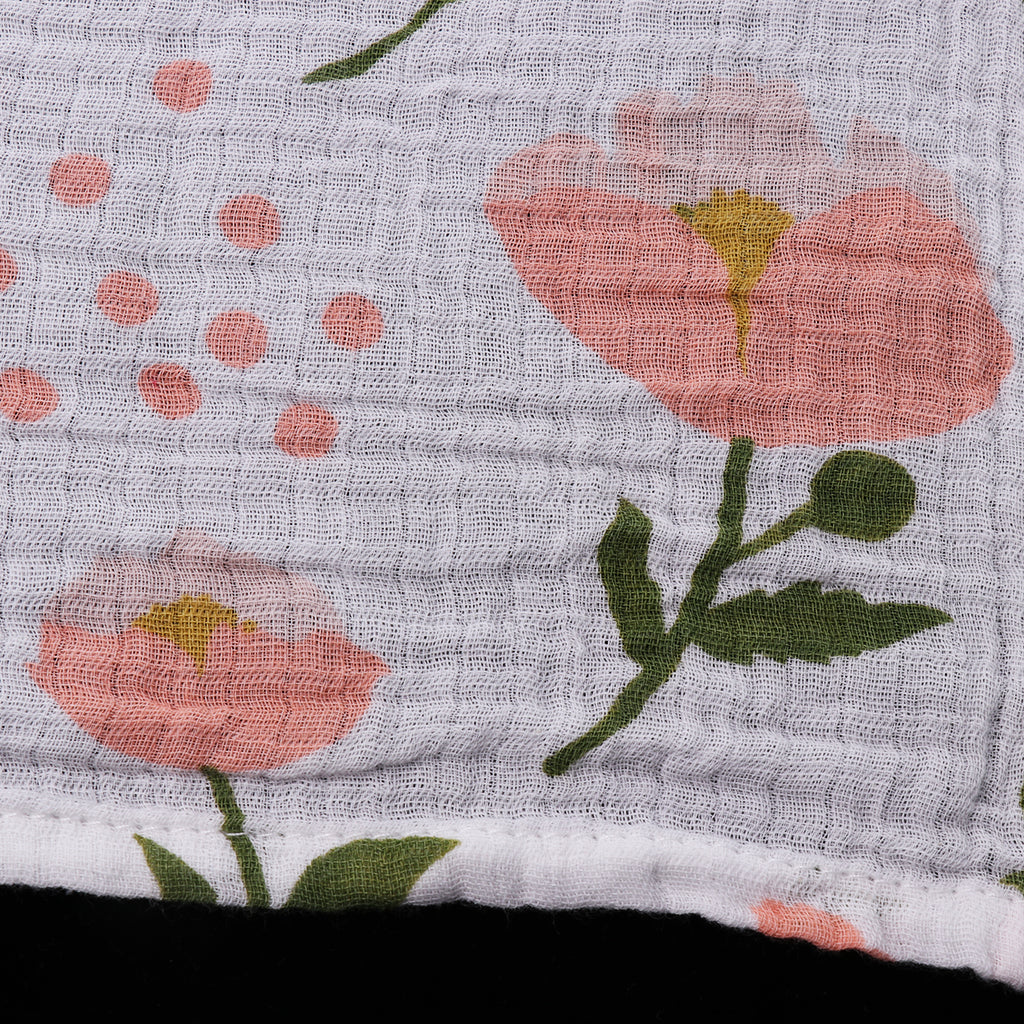 Baby Bamboo Fiber Wrap Towel Infant Swaddle Blankets Orange flower