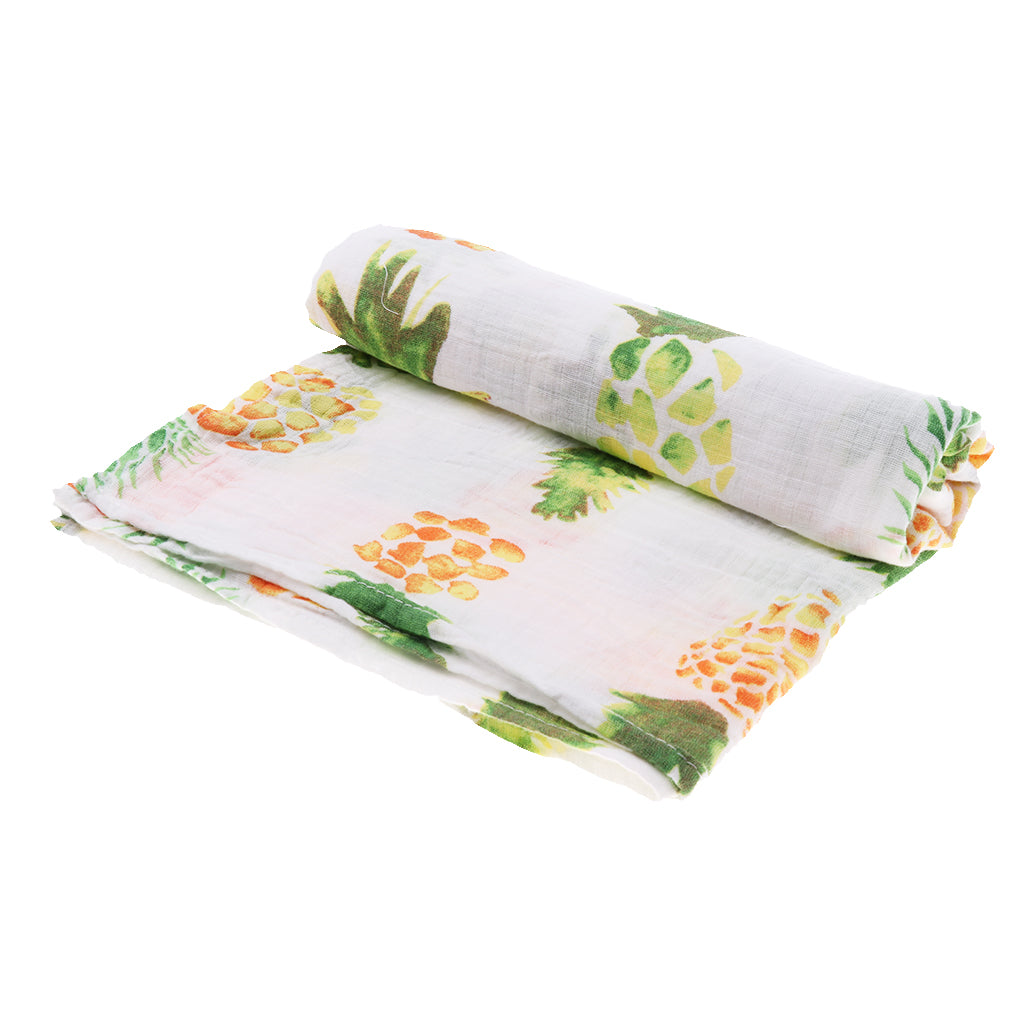 Baby Bamboo Fiber Wrap Towel Infant Swaddle Blankets Pineapple
