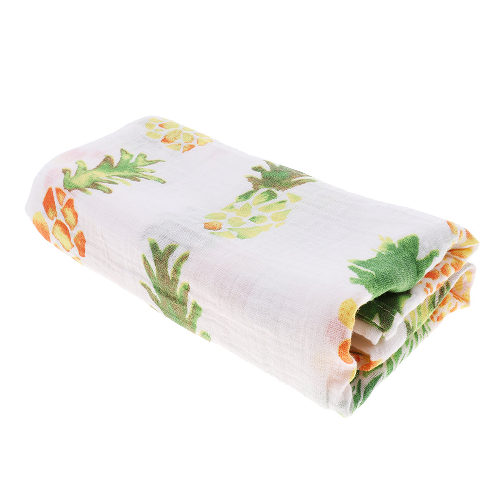 Baby Bamboo Fiber Wrap Towel Infant Swaddle Blankets Pineapple