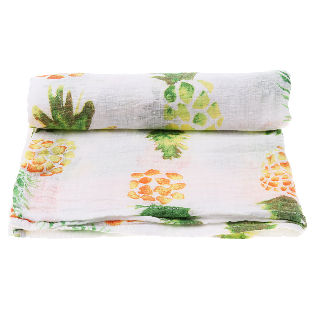 Baby Bamboo Fiber Wrap Towel Infant Swaddle Blankets Pineapple