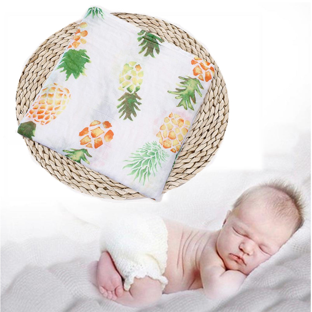 Baby Bamboo Fiber Wrap Towel Infant Swaddle Blankets Pineapple