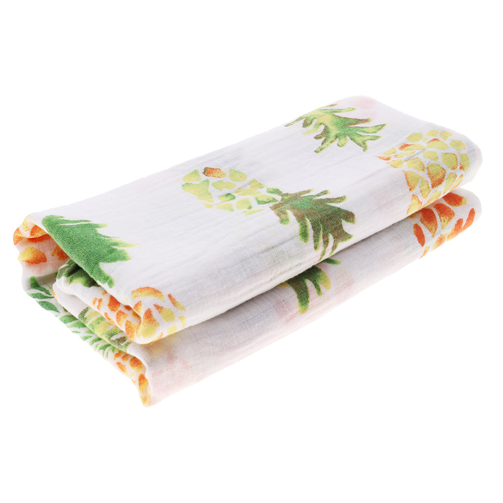 Baby Bamboo Fiber Wrap Towel Infant Swaddle Blankets Pineapple