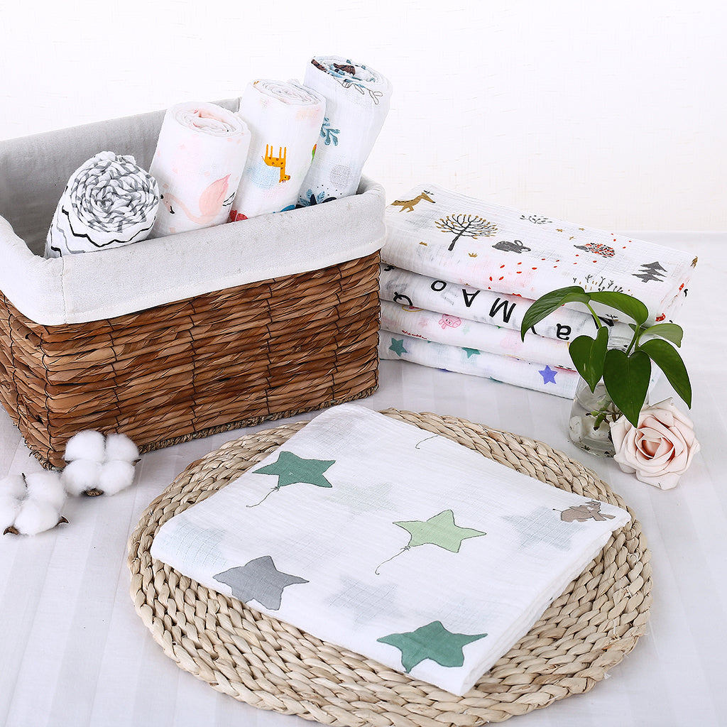 Baby Bamboo Fiber Wrap Towel Infant Swaddle Blankets Elephant kite