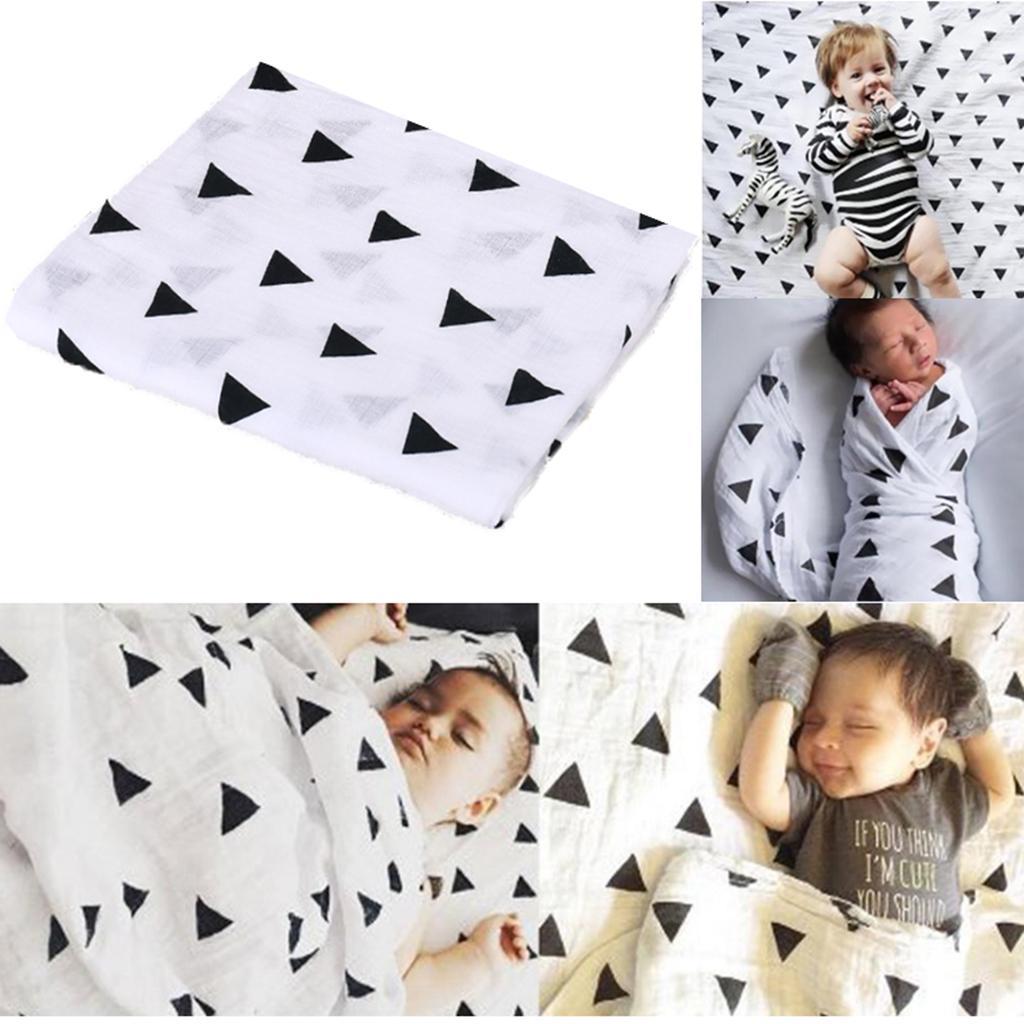 Baby Bamboo Fiber Wrap Towel Infant Swaddle Blankets Triangle
