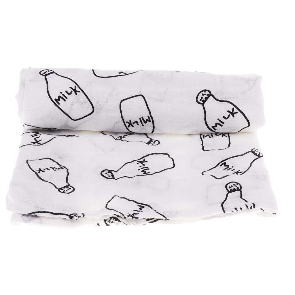 Baby Bamboo Fiber Wrap Towel Infant Swaddle Blankets Bottle