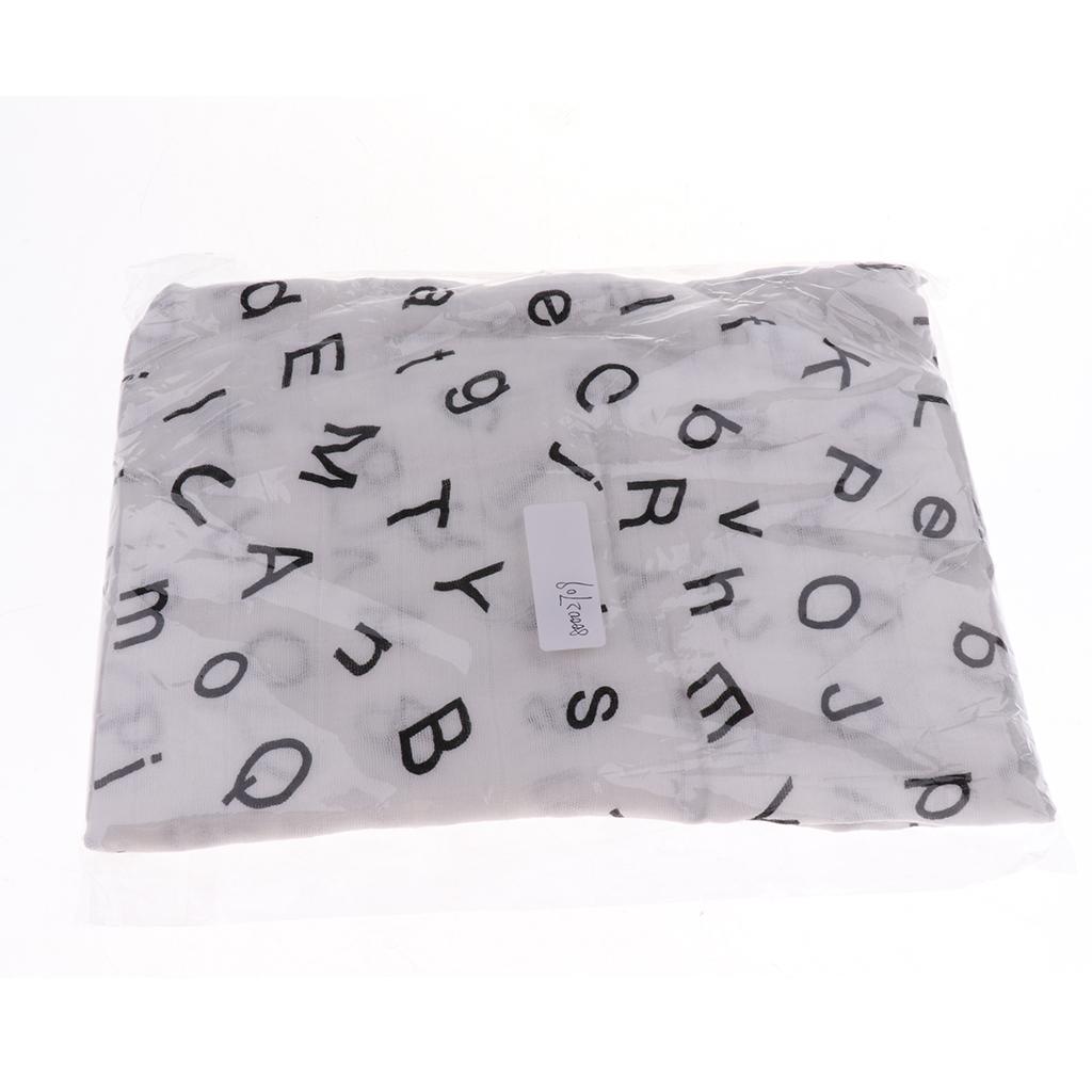 Baby Bamboo Fiber Wrap Towel Infant Swaddle Blankets Letter