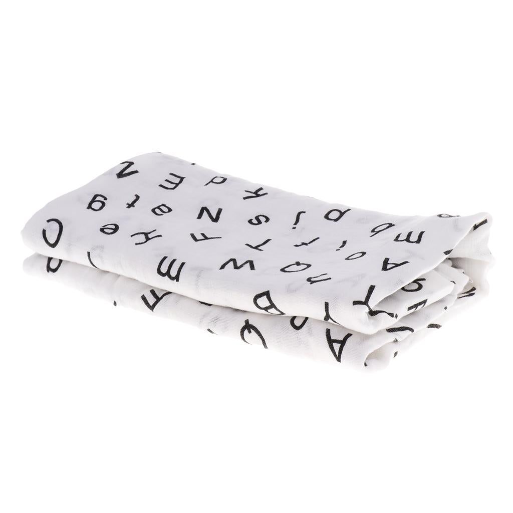Baby Bamboo Fiber Wrap Towel Infant Swaddle Blankets Letter