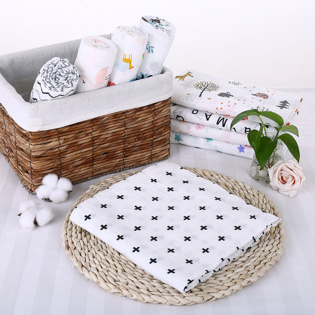 Baby Bamboo Fiber Wrap Towel Infant Swaddle Blankets Plus sign