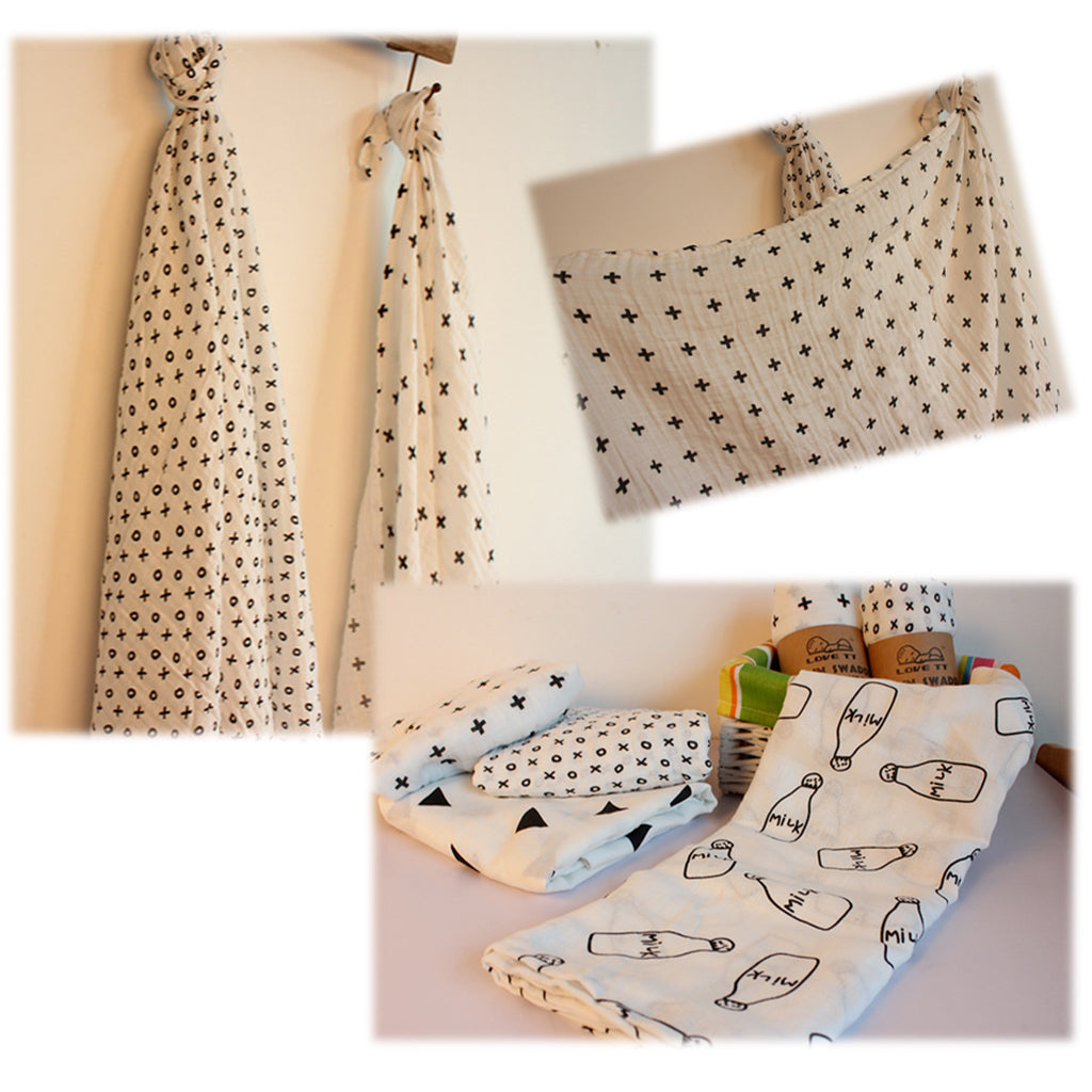 Baby Bamboo Fiber Wrap Towel Infant Swaddle Blankets Plus sign
