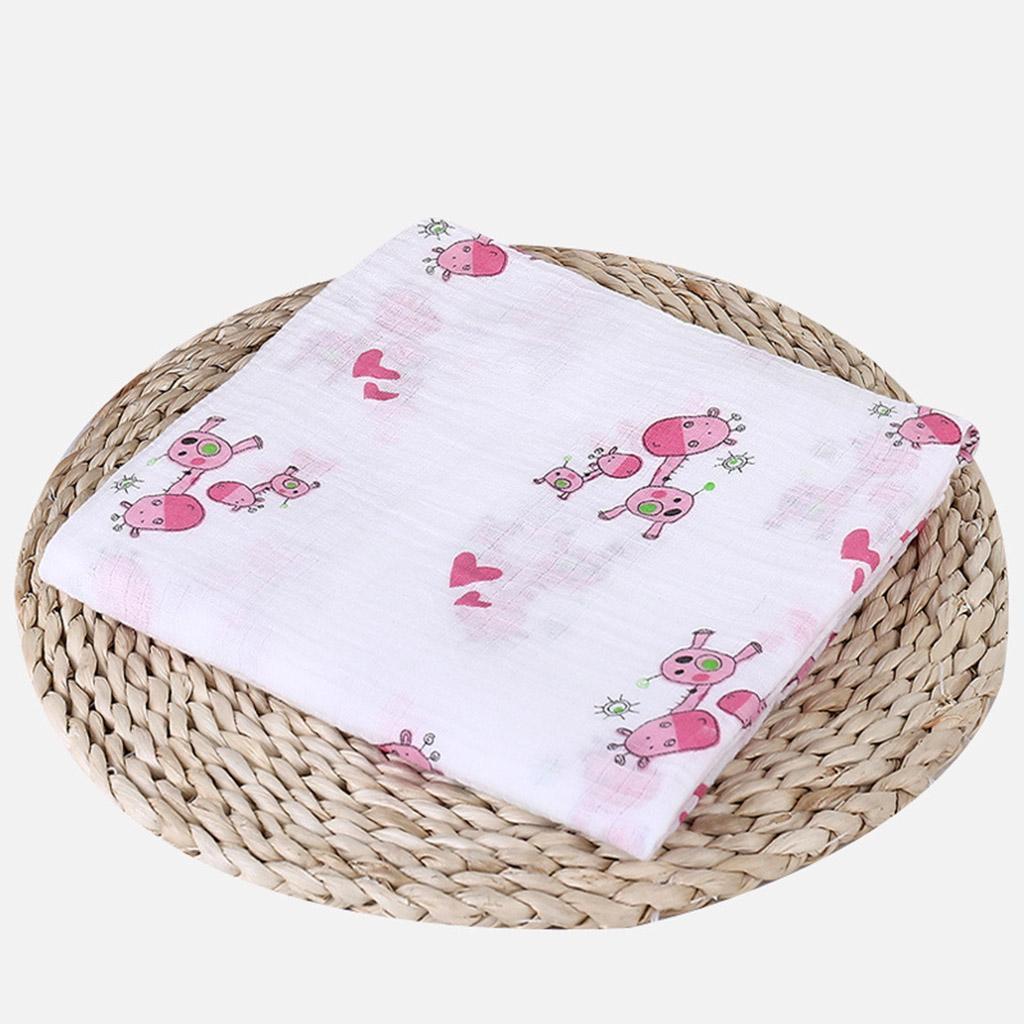 Soft Muslin Baby Swaddling Blanket Newborn Infant Cotton Swaddle Towel Deer