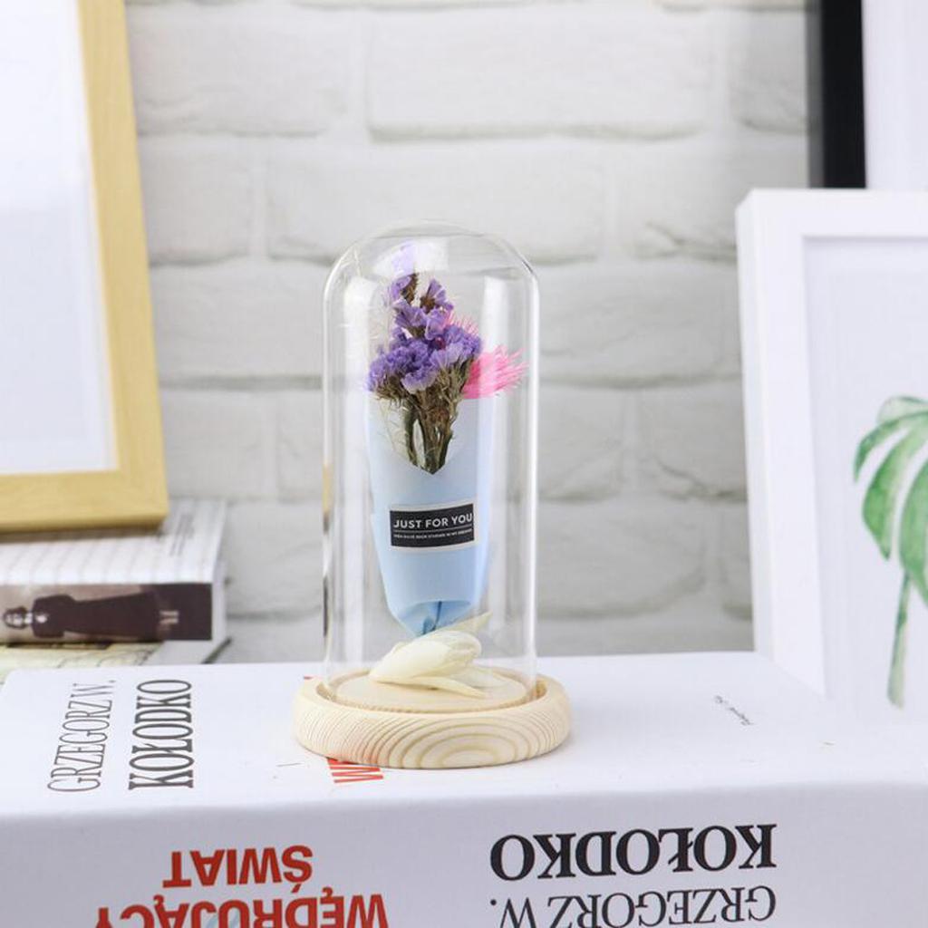 Romantic Dried Flower Plant Ornament Micro Landscape Terrarium Purple