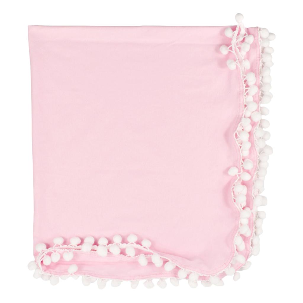 Soft 100% Cotton Muslin Prom Prom Swaddle Blanket for Baby Pink