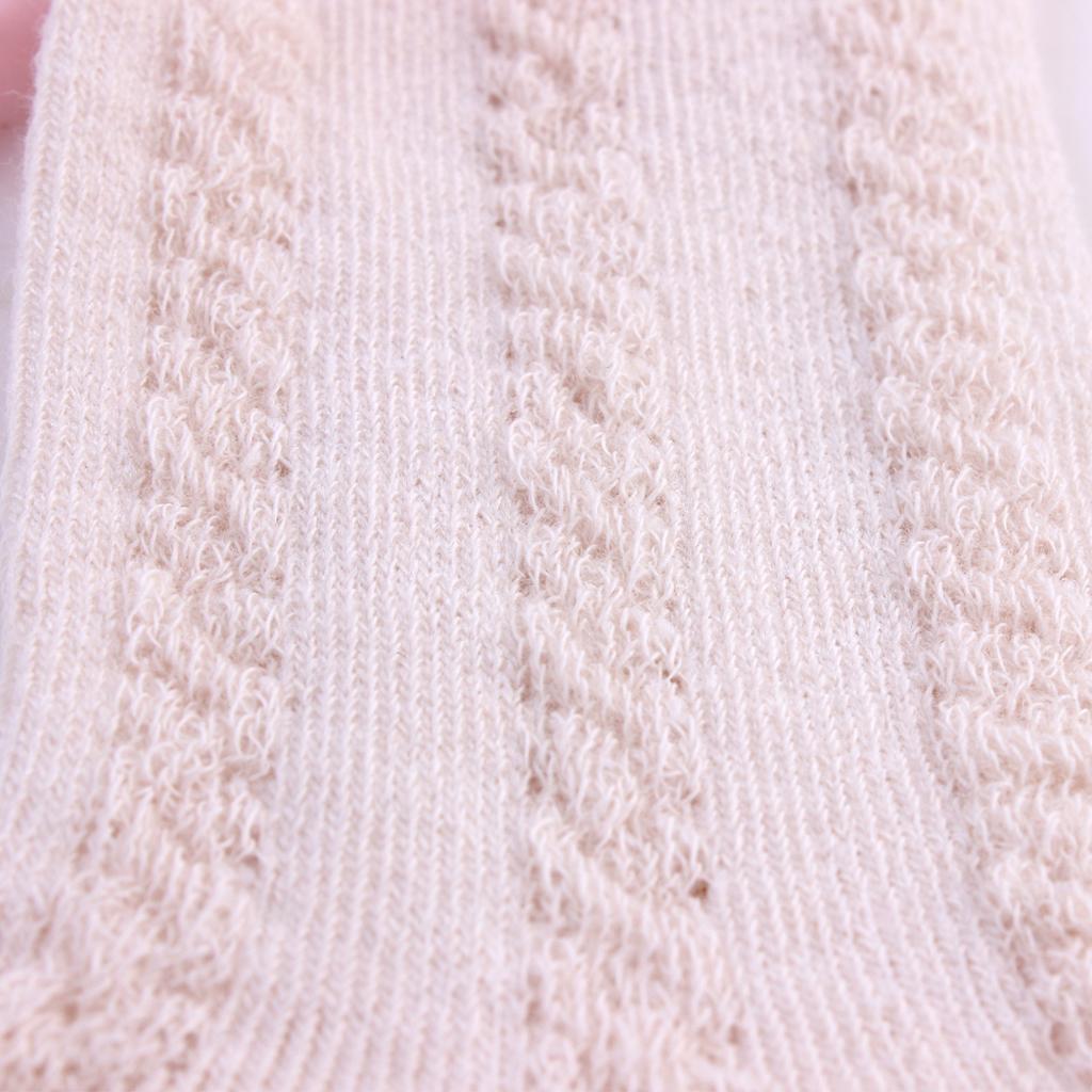 Baby Girls Knee High Long Socks Bow Cotton Casual Stockings 0-2T Beige