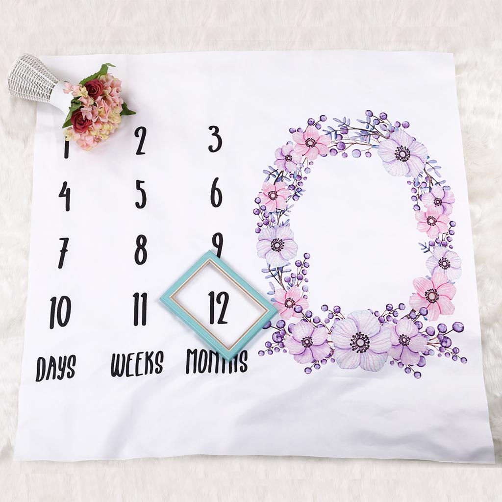 Weeks Monthly Baby Blanket Newborn Photo Props Backdrop Flower