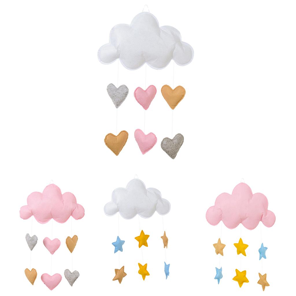 Love Heart Star Baby Nursery Mobile Wall Hanging Decor Love Heart White