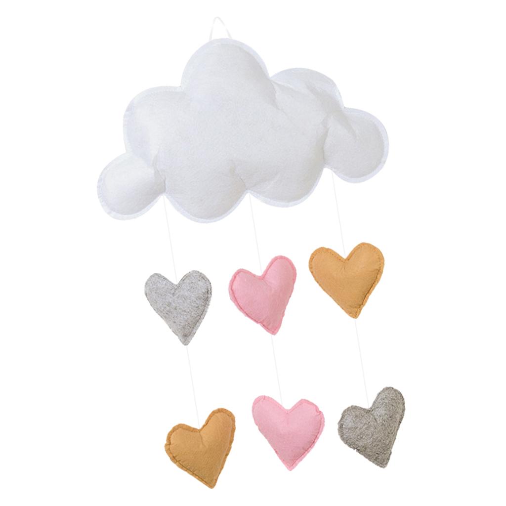 Love Heart Star Baby Nursery Mobile Wall Hanging Decor Love Heart White