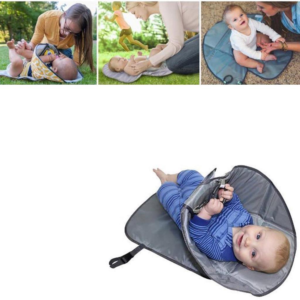 Baby Portable Changing Pad 3-in-1 Diaper Clutch Changing Station Wave