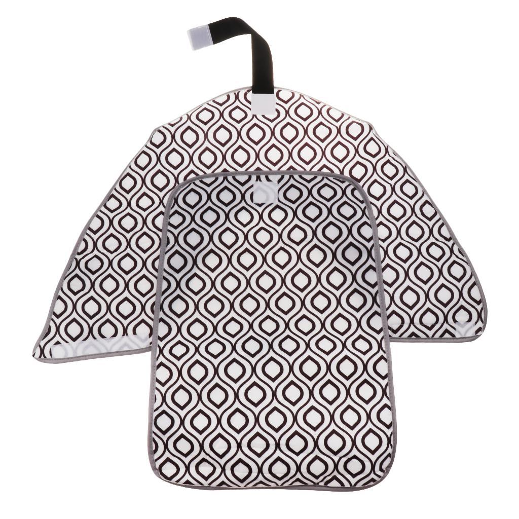 Baby Portable Changing Pad 3-in-1 Diaper Clutch Changing Station White+Black