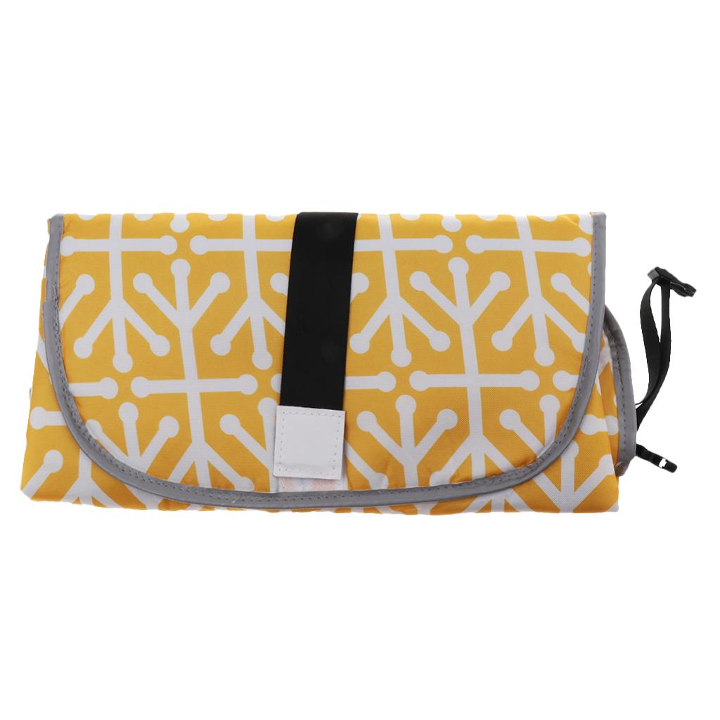 Baby Portable Changing Pad 3-in-1 Diaper Clutch Changing Station Yellow