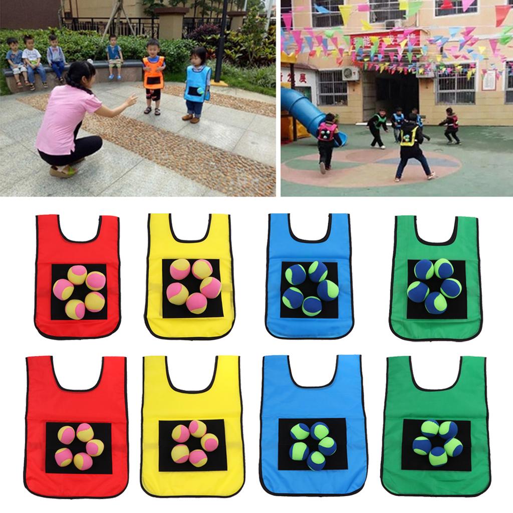 Early Education Training Parent Kids Sticky Ball Catch Game Red for Child