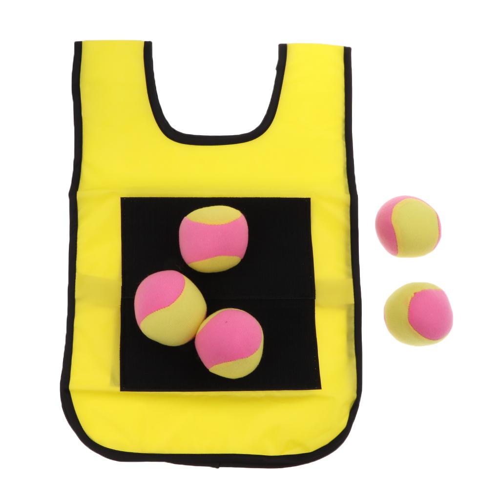 Early Education Training Parent Kids Sticky Ball Catch Game Yellow for Child
