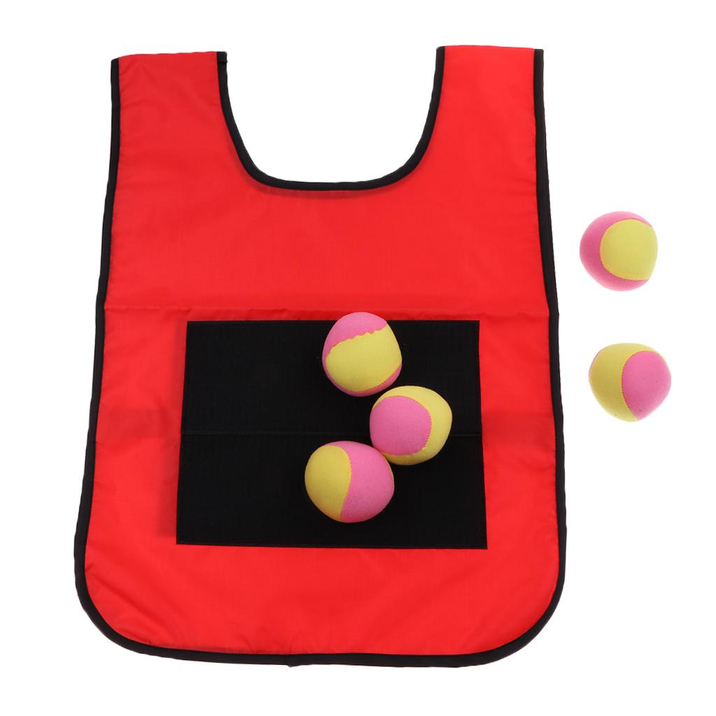 Early Education Training Parent Kids Sticky Ball Catch Game Red for Adult