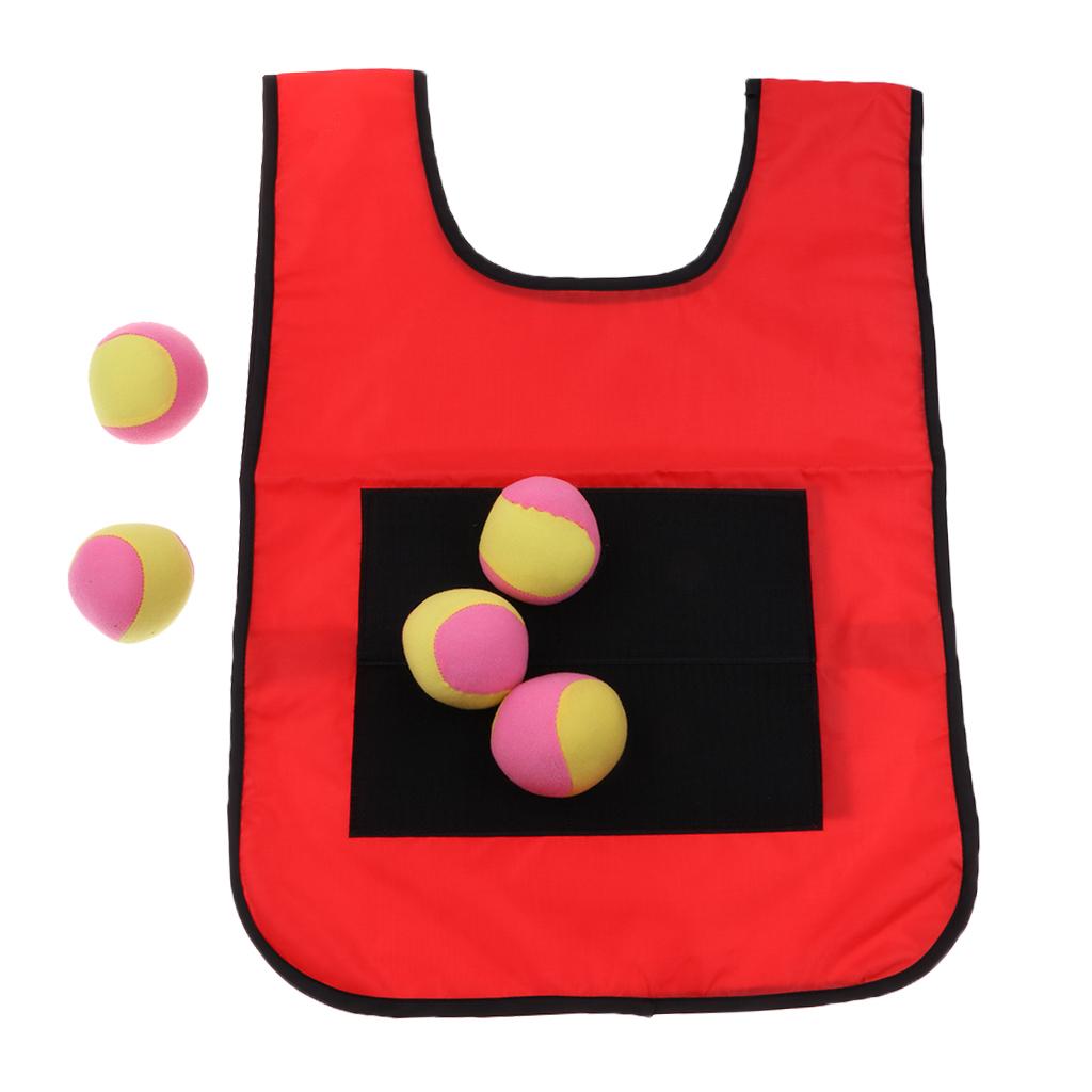 Early Education Training Parent Kids Sticky Ball Catch Game Red for Adult