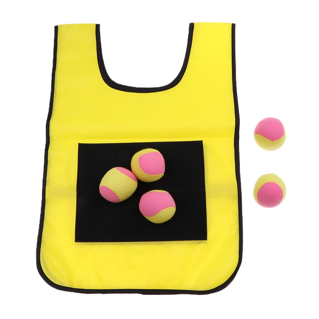 Early Education Training Parent Kids Sticky Ball Catch Game Yellow for Adult