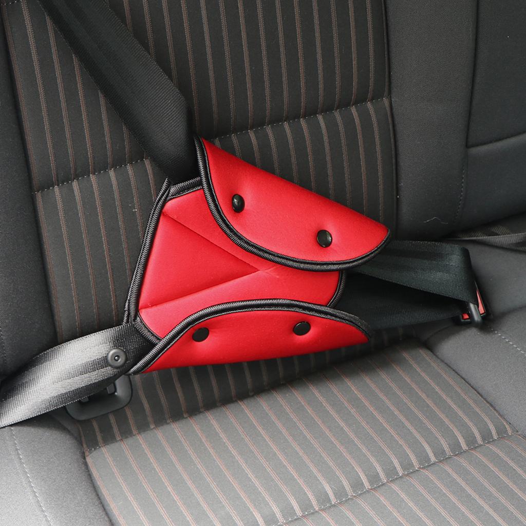Car Baby Safe Cover Harness Strap Adjuster Pad Kid Seat Belt Clip Red
