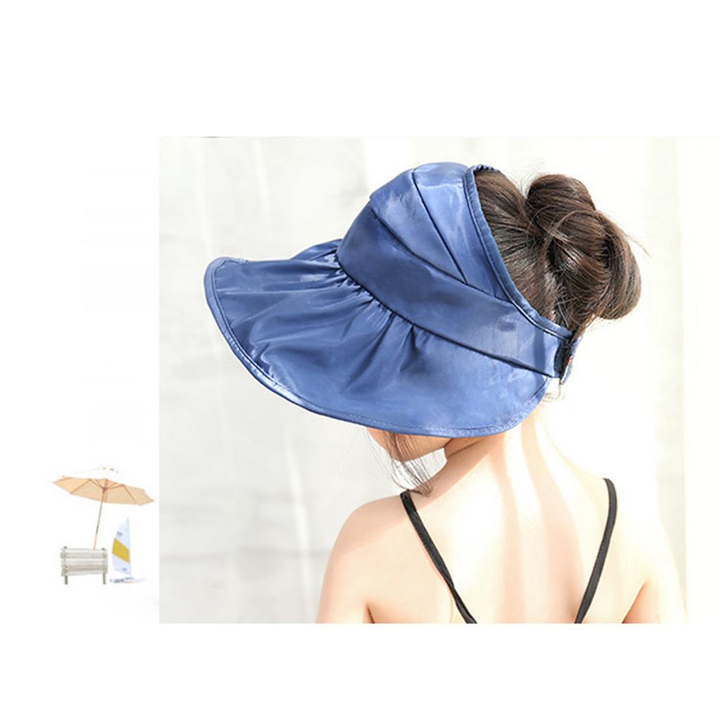 Summer Children's Sun Visor Hat Beach Hat Wide Brim Adjustable Cap White