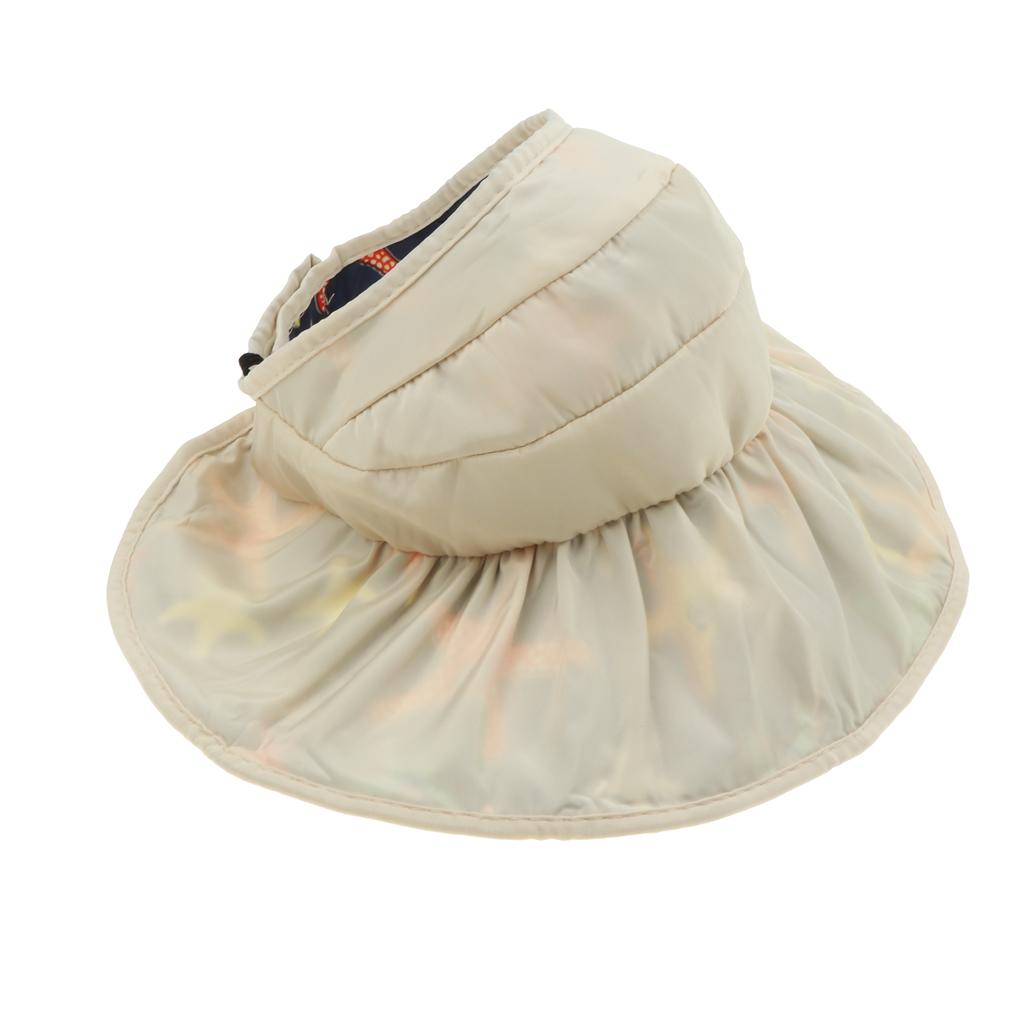 Summer Children's Sun Visor Hat Beach Hat Wide Brim Adjustable Cap White