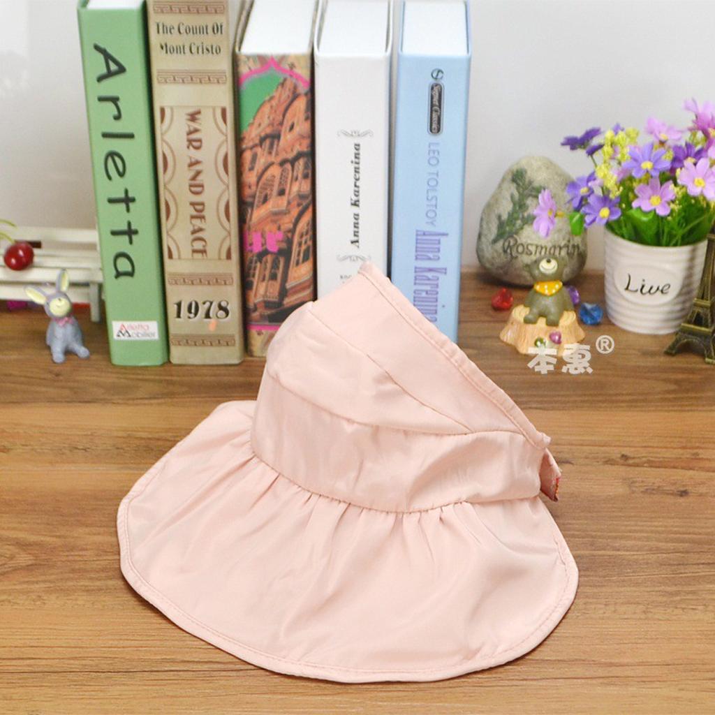 Summer Children's Sun Visor Hat Beach Hat Wide Brim Adjustable Cap Pink