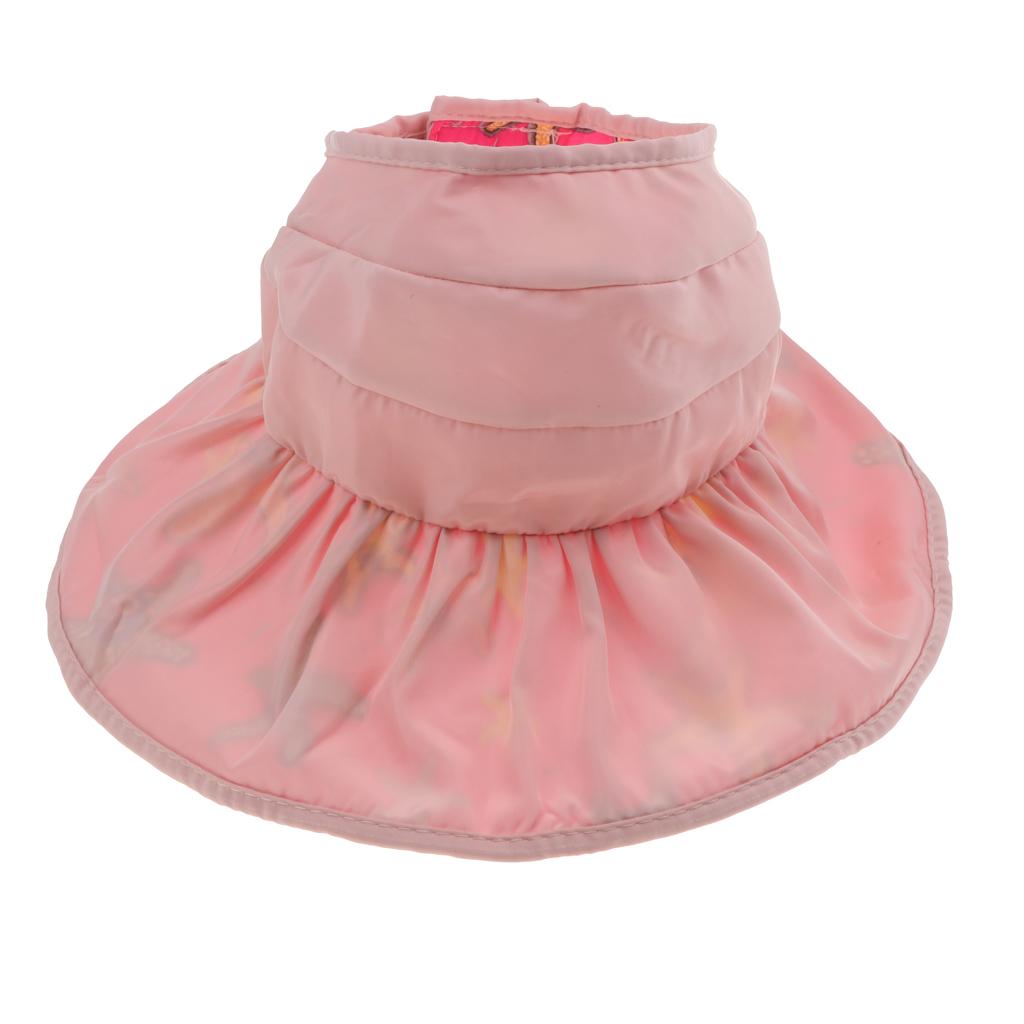 Summer Children's Sun Visor Hat Beach Hat Wide Brim Adjustable Cap Pink