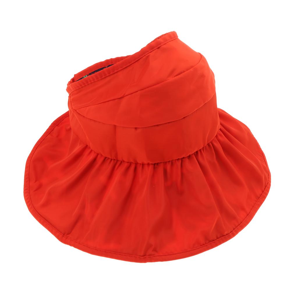 Summer Children's Sun Visor Hat Beach Hat Wide Brim Adjustable Cap Red