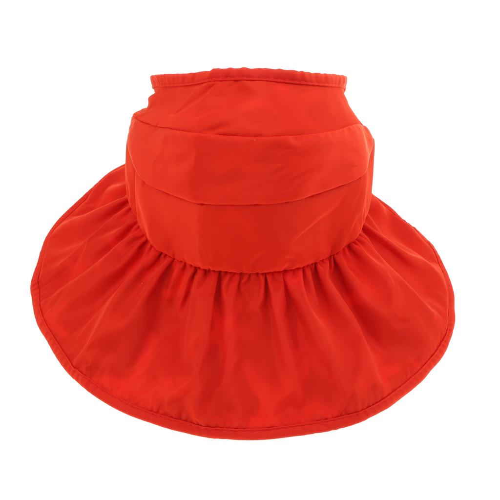 Summer Children's Sun Visor Hat Beach Hat Wide Brim Adjustable Cap Red