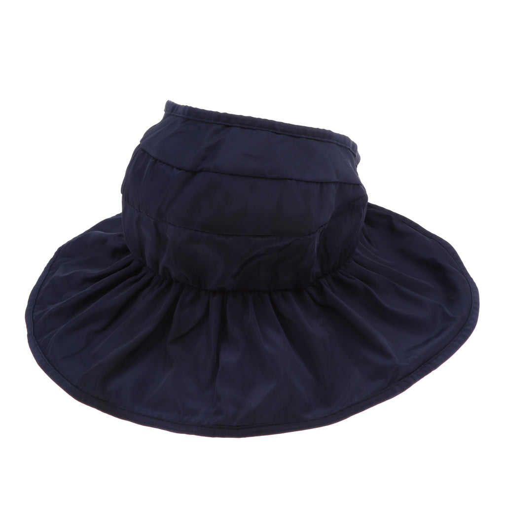 Summer Children's Sun Visor Hat Beach Hat Wide Brim Adjustable Cap Blue