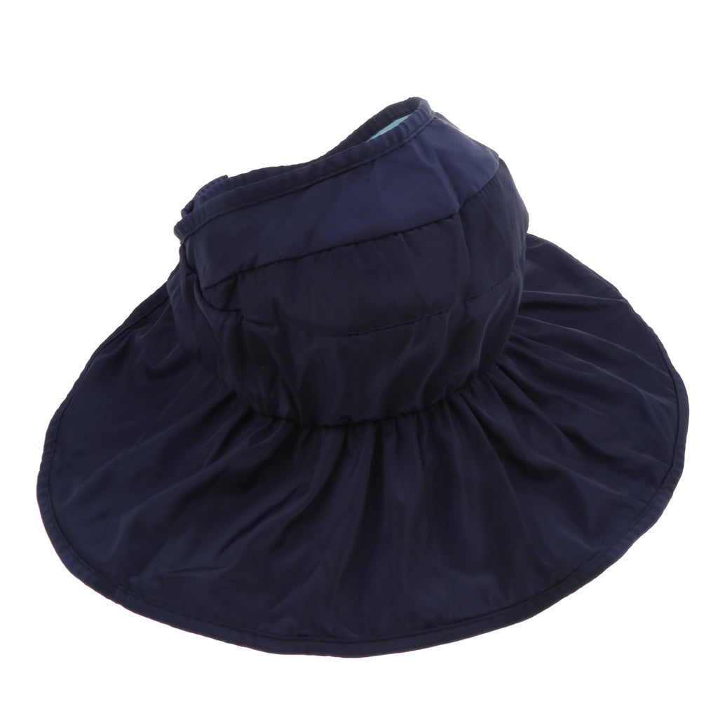 Summer Children's Sun Visor Hat Beach Hat Wide Brim Adjustable Cap Blue