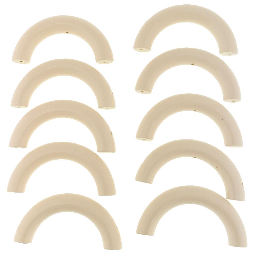 10 Pieces Colored Three-Hole Wood Ring Teether for Baby Teether Toys Yellow